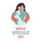 Cute illustration of world vitiligo day with lettering
