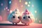 Cute image of the zephyr marshmallow characters full of love and happiness. Abstract picture of romantic dinner. Food Character