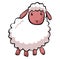 Cute Innocent-faced Sheep Color Illustration Design