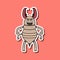 Cute Insect Sticker With Evil Termite Cartoon. Pink Background.