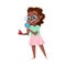 Cute Intelligent African American Girl Examining Butterfly through Magnifying Glass, Education and Knowledge Concept