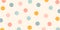 Cute irregular Polka dot pattern background. Festive pastel spotted vector horizontal panoramic template background