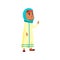 cute islamic girl has idea for resolve problem cartoon vector