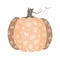 Cute isolated doodle pumpkin with doodle ornament. Flat vector illustartion. Halloween or Thankgiving day symbol