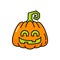 Cute jack-o-lantern gourd pumpkin with happy smile