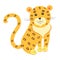 Cute Jaguar Cartoon Flat Vector Sticker or Icon