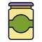 Cute jam jar icon color outline vector
