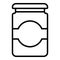Cute jam jar icon, outline style