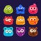 Cute jelly characters with different emotions