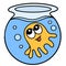 Cute jellyfish aquarium doodle kawaii. doodle icon image