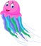 Cute jellyfish cartoon smiling