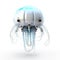 Cute jellyfish robot, robotic animal isolated over white background. Created with generative Ai