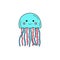 Cute jellyfish vector illustration icon