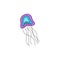 Cute jellyfish vector illustration icon