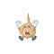 Cute jicama cartoon character style with shocking gesture