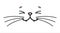 Cute, Joyful, Happy Animal Face, Emoji. The cat`s face with a mustache blinked, smiling. Image for baby clothes, t-shirts. Vector