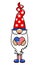 Cute July 4th gnome with USA heart - hand drawn modern dwarf illustration.