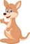 Cute kangaroo cartoon waving hand