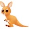 Cute kangaroo isolated on white background. Digital illustration