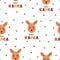 Cute kangaroo seamless pattern on white background