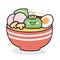 Cute kappa stay in ramen cartoon.Japanese