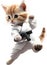 Cute Karate Kitten character design. Ai-Generated.