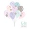 Cute kawaii balloons. For birthday, baby shower or holidays design.