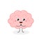 Cute kawaii brain with delighted facial expression