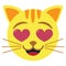 Cute kawaii cat emoji smiling colorful isolated