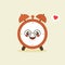 cute and kawaii character of alarm clock. Cute smiling happy alarm time clock. Vector flat cartoon character illustration icon