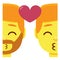 Cute kawaii couple kissing emoji colorful isolated