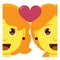 Cute kawaii couple smiling emoji colorful isolated