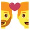 Cute kawaii couple smiling emoji colorful isolated