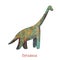 Cute kawaii Dinosaur Diplodocus blue and orange