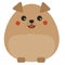 Cute kawaii dog, puppy character. Children style, vector illustration