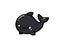 Cute kawaii fish vector illustration with black color white background