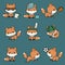 Cute kawaii foxes