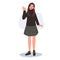 Cute kawaii girl in a fashionable wear. Adorable Teenage Fashion.  Korean Style Sticker