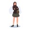 Cute kawaii girl in a fashionable wear. Adorable Teenage Fashion.  Korean Style Sticker