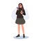 Cute kawaii girl in a fashionable wear. Adorable Teenage Fashion.  Korean Style Sticker