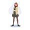 Cute kawaii girl in a fashionable wear. Adorable Teenage Fashion.  Korean Style Sticker