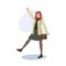 Cute kawaii girl in a fashionable wear. Adorable Teenage Fashion.  Korean Style Sticker