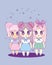 Cute kawaii girls characters