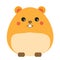 Cute kawaii hamster cahracter. Children style, vector illustration