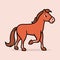 Cute kawaii Horse cartoon with minimalist design