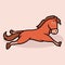 Cute kawaii Horse cartoon with minimalist design