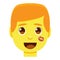 Cute kawaii man emoji colorful isolated