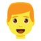 Cute kawaii man emoji colorful isolated