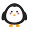 Cute kawaii penguin character. Children style, vector illustration