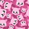 Cute kawaii pig pattern seamless. funny swine background cartoon style. kids character. Childrens style texture